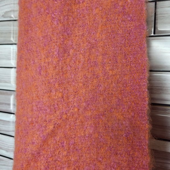 New Laundry by Design Women's Scarf Pink Rust Fringe Neck Warmer Accesories‎ - Picture 3 of 12